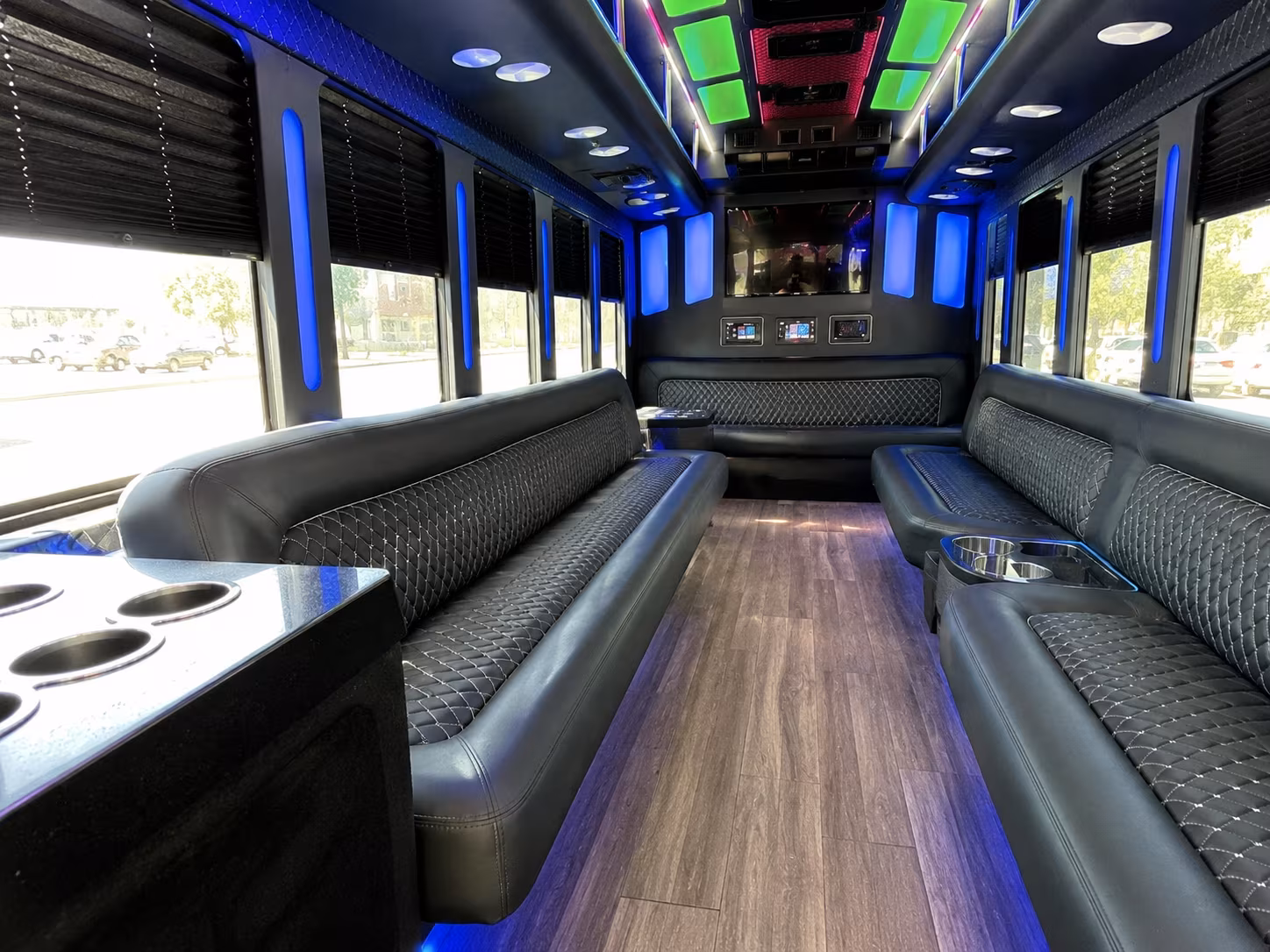 casa grande 15 passenger party bus inside