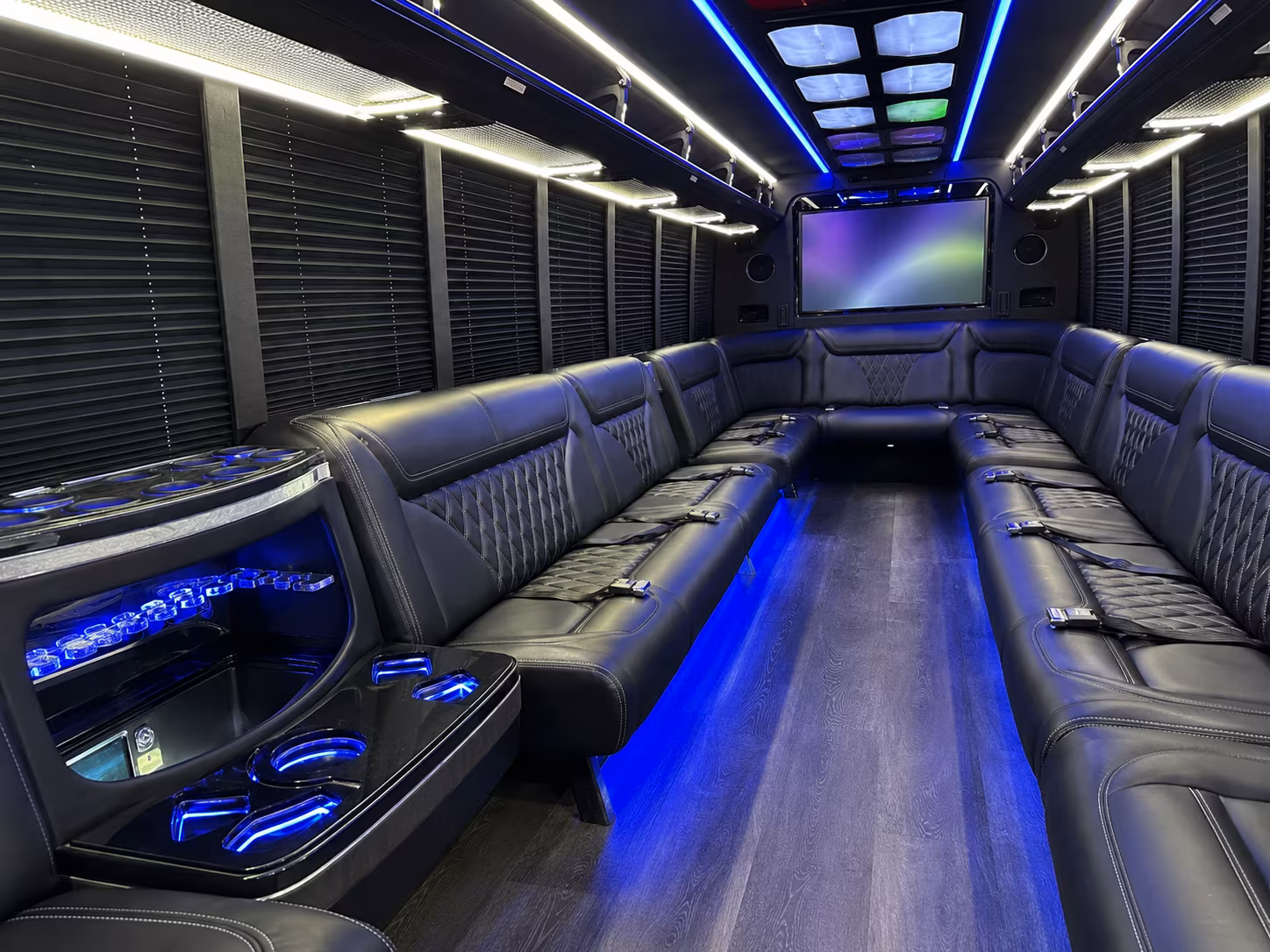 casa grande 20 passenger party bus inside