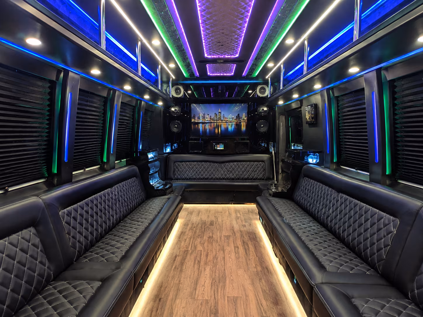 casa grande 25 passenger party bus interior