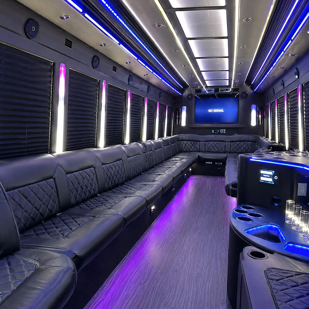casa grande 30 passenger party bus inside