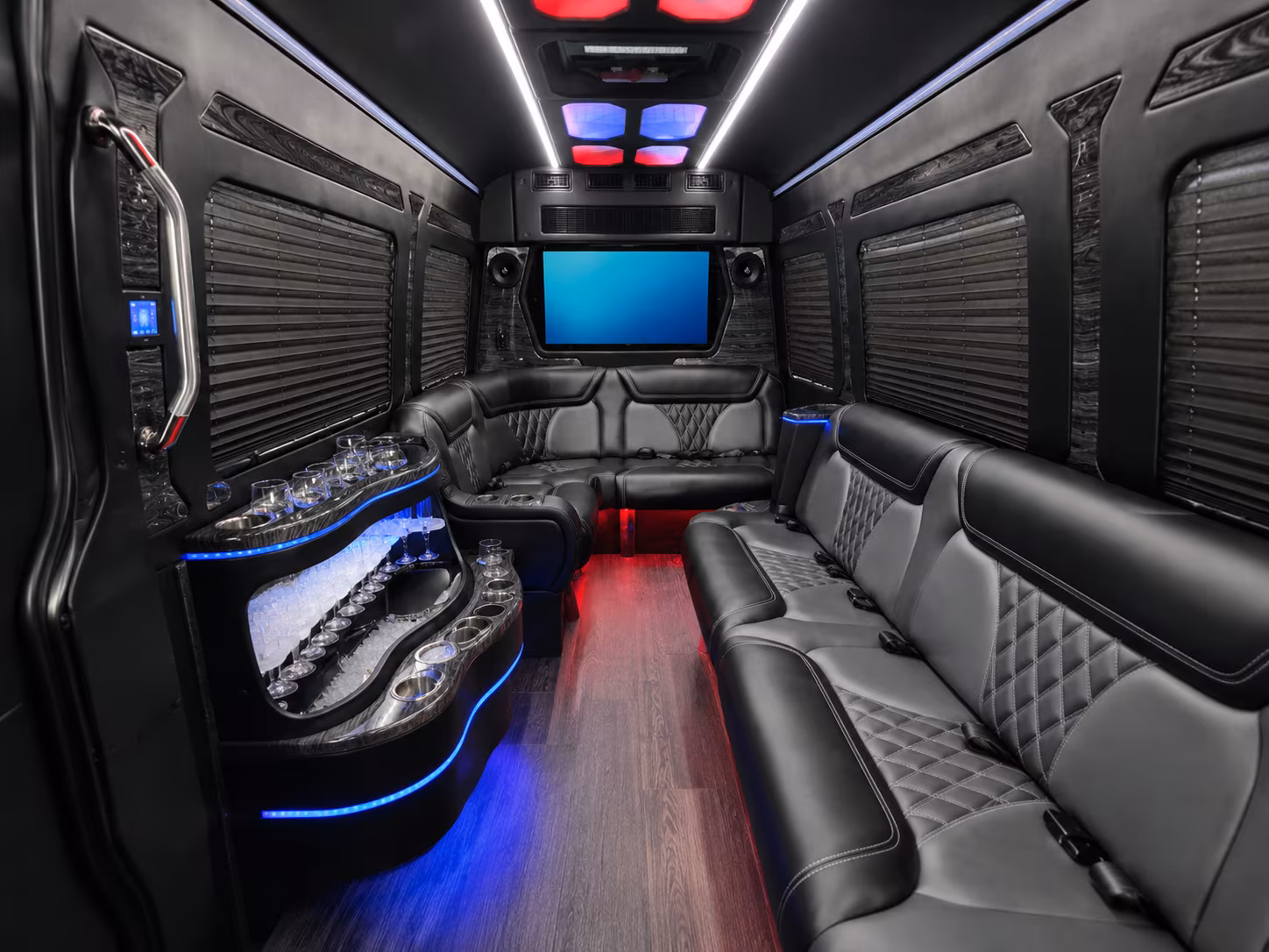 casa grande 40 passenger party bus interior