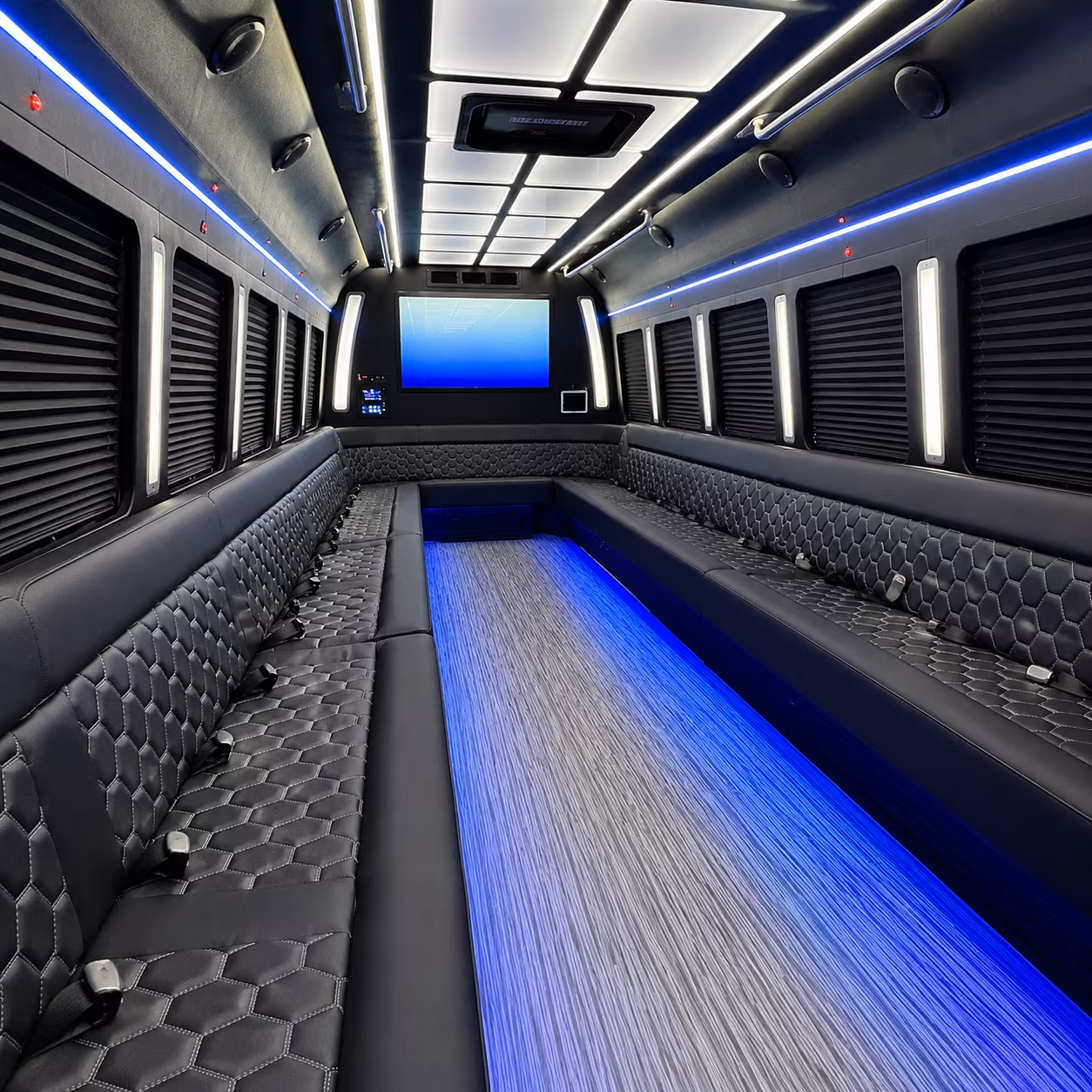 casa grande 50 passenger party bus inside